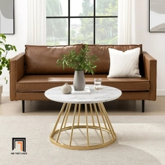 T1 Bàn sofa mặt đá nhỏ gọn BSF51 Aztec tròn 60 khung chân xòe