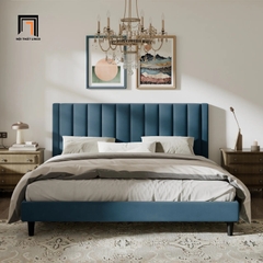 B3 Giường ngủ bọc vải nhung nỉ GN21 Will 1m6 x 2m màu xanh lá