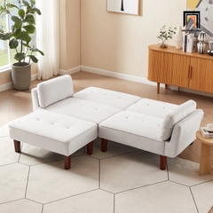 I2 Bộ ghế sofa giường đa năng GB53 Armisen 2m kèm đôn nhỏ vải nhung
