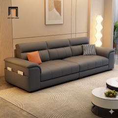 A4 Luxury faux leather sofa couch 2m1 BHQ4 Haxby dark grey color