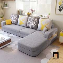 C1 Ghế sofa góc L cong xinh xắn GT122 Narod 2m8 x 1m6 cho gia đình