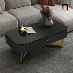 P2 Bàn sofa dài 1m mặt đá lục giác BSF42 Khame hộc kéo nhỏ xinh
