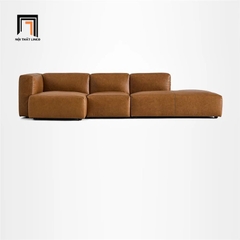 D3 Ghế sofa góc L trẻ trung GT257 Techado 2m6 x 1m1 da giả màu nâu