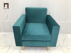 Y1 Ghế sofa đơn cho văn phòng NS05 màu xanh lá vải nhung đẹp