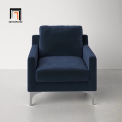 E3 Ghế sofa đơn vải nhung xám đen DT6 Jones cho phòng khách