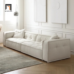 E2 Ghế sofa băng đôi vải lông cừu BT70 Hogar 2m4 màu trắng kem