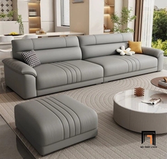 B1 Ghế sofa văng hiện đại 2m4 BHQ50 Esmond da chống trầy màu xám