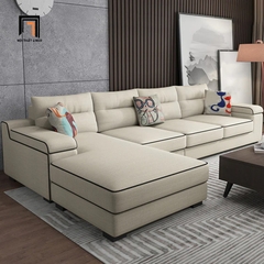 B5 Bộ ghế sofa góc L sang trọng GT129 Ammo 3m x 1m8 màu xám trắng