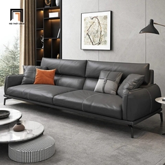 H1 Set 2 ghế sofa gia đình sang trọng KT69 Flamy da simili xám đậm