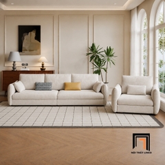 Bộ 2 ghế sofa phòng khách gia đình KT150 Lacon xám trắng giá rẻ