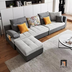 C1 Bộ ghế sofa góc chữ L GT18 Linsy 3m25 x 1m6 phối màu vải nhung