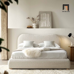 Giường ngủ xinh xắn 1m6 x 2m GN65 Egerie bọc vải lông cừu