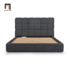F2 Giường ngủ vải nỉ xám đậm GN111 Smoky chia ô múi nổi bật