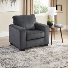 E2 Ghế sofa đơn xám đen vải nỉ DT55 Rima phòng khách gia đình