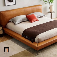 Giường ngủ bọc da giả GN30 Gloom 1m6 x 2m màu da bò