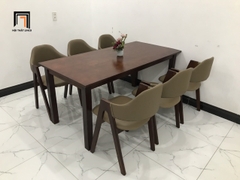 Bộ bàn ăn dài 1m6 6 ghế 4-KH6-G5-B108-nausi nâu cánh gián
