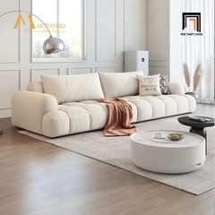 C1 Ghế sofa văng 2m4 đẹp BT270 Muranso màu trắng kem trang trí tiệm