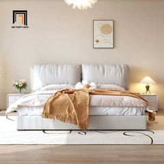 H2 Giường ngủ da công nghiệp GN84 Clonale xám trắng cao cấp