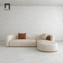 D2 Sofa góc L cong GT262 Schoer 2m2 x 1m6 bọc da đẹp màu nâu
