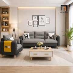 A4 Bộ ghế sofa văn phòng giá rẻ KT140 Colton màu xám lông chuột