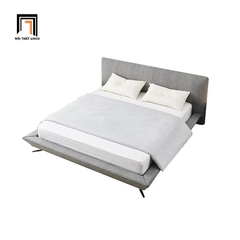 Giường ngủ vải nỉ xám lông chuột GN61 Amaya chân inox