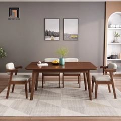 Bộ bàn ăn 4 ghế gia đình 46-KH4-G43-B108 ghế bọc nệm
