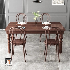 Bộ bàn ăn 4 ghế gỗ ash cao cấp 52-KH4-G55-B109 nâu đậm