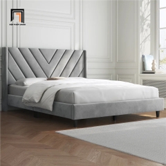 Giường ngủ phong cách Âu Mỹ GN64 Permelia màu xám đen