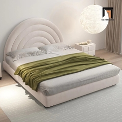 Giường ngủ hình trăng tròn GN34 Bartley vải nhung nỉ