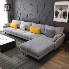 E5 Bộ ghế sofa góc L hiện đại GT225 Wettin 3m x 1m6 xám muối tiêu
