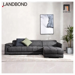 E3 Ghế sofa góc L vải nỉ xám đen GT87 Landbond 2m6 x 1m6 giá rẻ