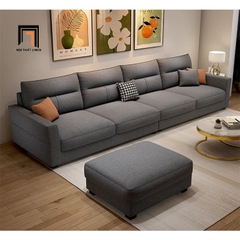 A4 Bộ ghế sofa băng nỉ xám trắng BHQ51 Bynum dài 3m phòng khách