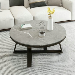 O1 Bàn sofa mặt đá trắng xinh 70cm BSF9 Hamis cho sảnh chờ nhỏ