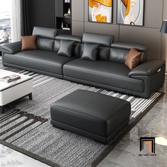 D3 Sofa góc bọc da màu đen GT176 Souris 2m6 x 1m7 gật gù sang trọng