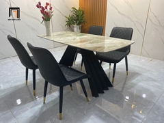 Bộ bàn ăn 4 ghế 20-BAD4-G4-B6 đá ceramic nhập khẩu