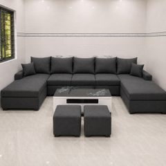 D5 Sofa chữ U UT87 Blacky xám đậm rộng rãi giá tốt