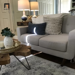 D3 Ghế sofa băng đôi nhỏ gọn BT218 Esmai 1m3 màu vàng giá rẻ