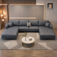 F3 Bộ sofa U da xám UT74 Grove 3m15 rộng rãi tiện nghi