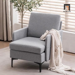 I3 Ghế sofa đơn vải nỉ xanh dương DT105 Ghisham ngồi đọc sách