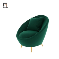 G1 Ghế sofa đơn hạt đậu DT46 Simpson vải nhung nỉ xanh lá