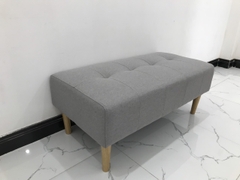C3 Ghế đôn sofa vải xám trắng nhỏ gọn cho phòng khách giá rẻ