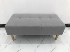 C3 Ghế đôn sofa vải xám trắng nhỏ gọn cho phòng khách giá rẻ
