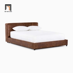 Giường ngủ bọc da giả 1m6 x 2m GN62 Curvy màu nâu