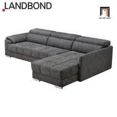 E3 Ghế sofa góc L vải nỉ xám đen GT87 Landbond 2m6 x 1m6 giá rẻ