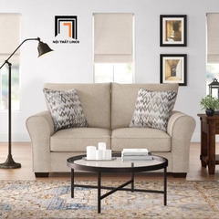 D5 Bộ ghế sofa phòng khách màu trắng kem KT2 Carey sang trọng