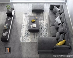 B1 Ghế sofa góc chữ L xám đậm GT21 Grace 3m1 x 1m6 phòng khách