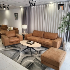 B1 Set ghế sofa da giả phòng khách cao cấp KT146 Mondazie chân inox