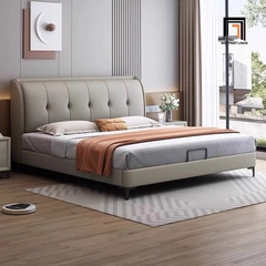 B1 Giường ngủ da giả màu xám ghi GN119 Murry 1m6 x 2m trẻ trung