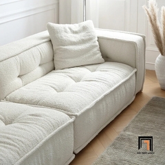 E2 Ghế sofa băng đôi vải lông cừu BT70 Hogar 2m4 màu trắng kem