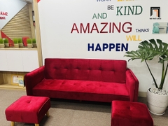 E3 Set ghế sofa giường đa năng giá rẻ GB48 Eding xám trắng dài 2m